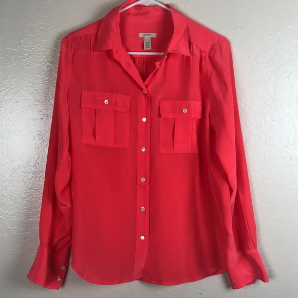 J Crew Blythe blouse shirt in silk - Picture 2 of 5